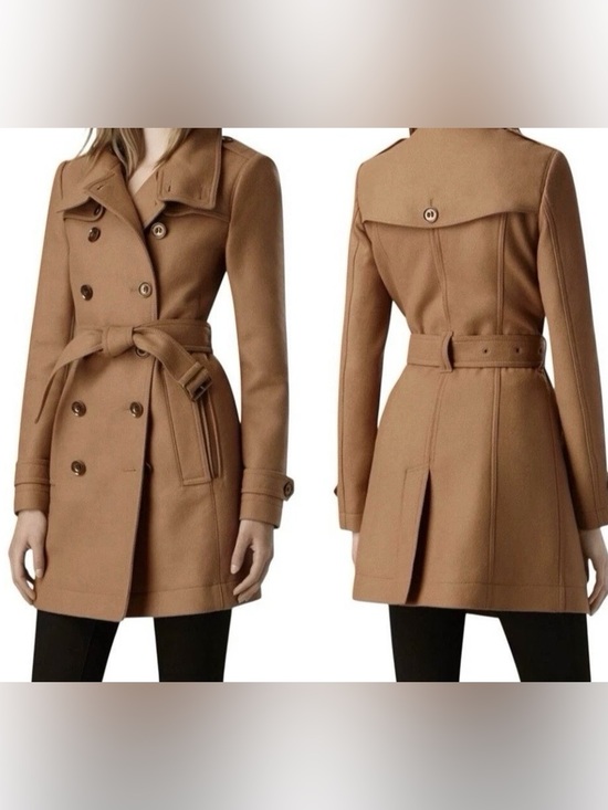 Burberry Jackets & Blazers - BURBERRY DAYLESMOORE VIRGIN WOOL CASHMERE TRENCH COAT SIZE 6
